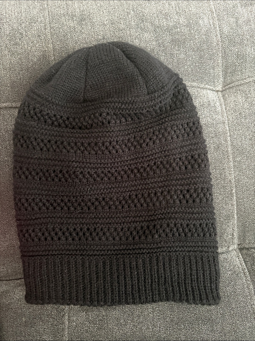 Black Knit Beanie Hat